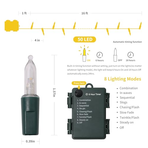 4 Pack 50LED Outdoor Christmas Lights (4 Count)