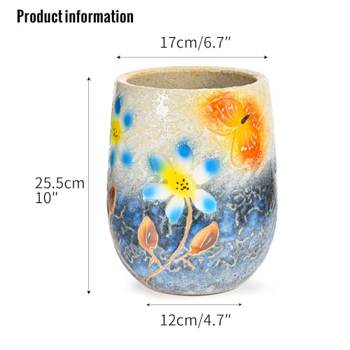 10.6 Inch Hand Painted Ceramic Succulent Plant Pot