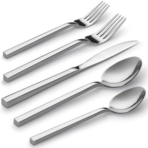 Cube 40 Piece Forged Stainless Steel Flatware Set Cutlery Set (8 Count)