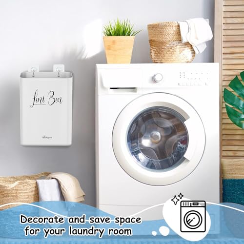 Magnetic Lint Bin for Laundry Room with Dryer Lint Brush