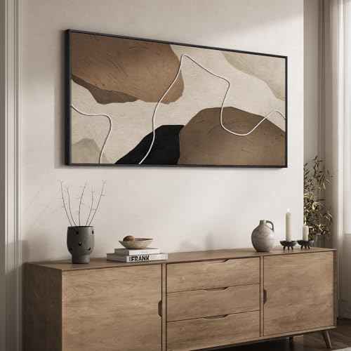 Extra Large Neutral Brown Beige Abstract Wall Art for Living Room