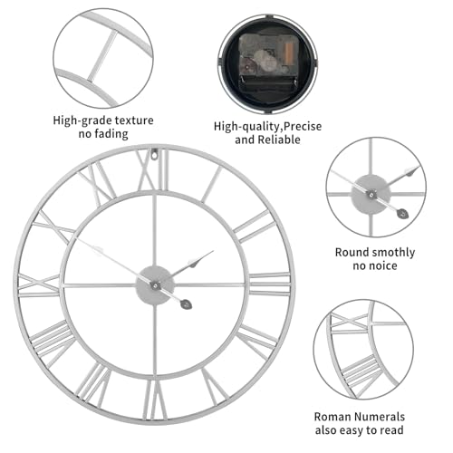 Large Wall Clock Silent Non
