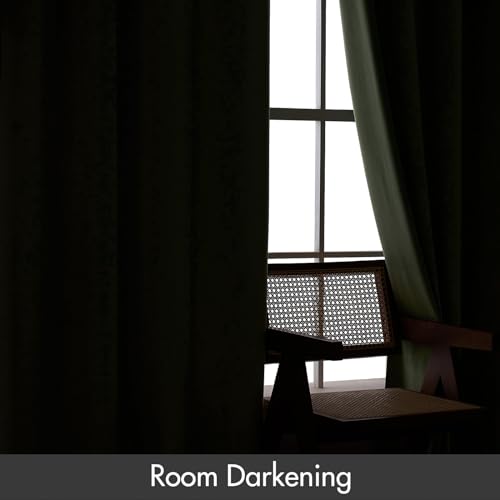 Sage Green Blackout Velvet Curtains Drapes 108 Inch Long 52"x108" (2 Count)