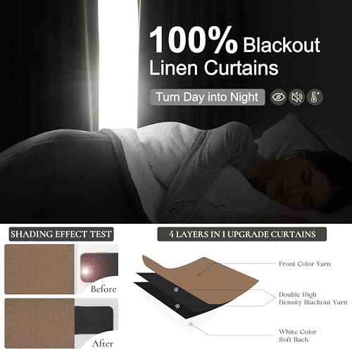 Rust Brown 120 Inch Extra Long Curtains for Living Room 2 Panels Set (2 Count)