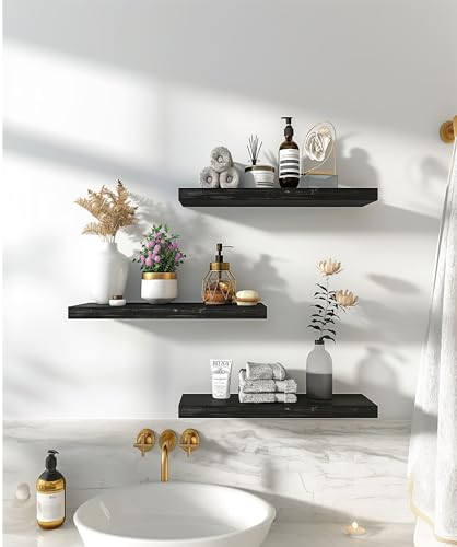Wood Floating Shelves for Wall Decor (6 Count)