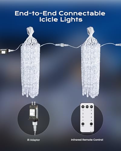 Icicle Lights Outdoor with Remote (200 Count)