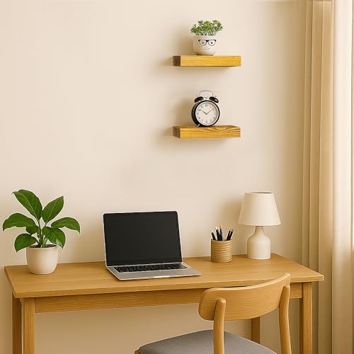Small Wood Floating Shelves for Wall 8 inch Set of 2 (2 Count)