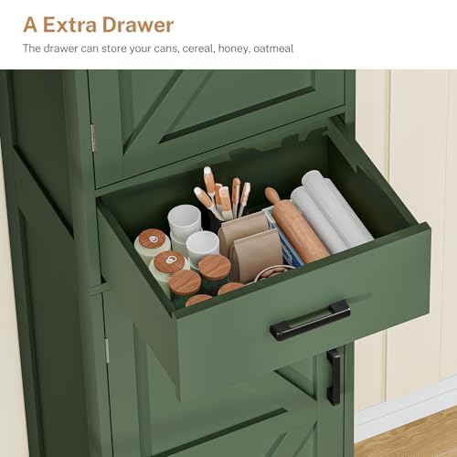 Tall Storage Cabinet with Door Shelves & Drawer