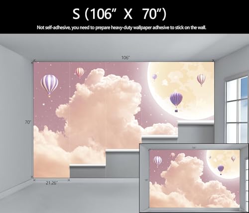 Pink and Purple Clouds Wallpaper Mural for Girls Room