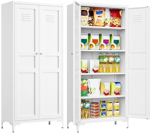 Metal Storage Cabinet with Doors and Shelves