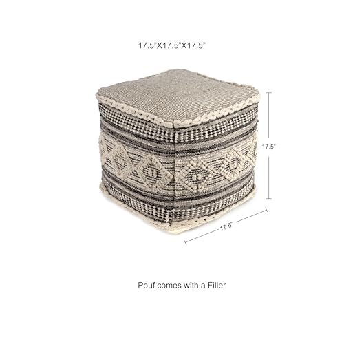 Pouf Ottoman with Filler Cube Bean Bag Pouffe