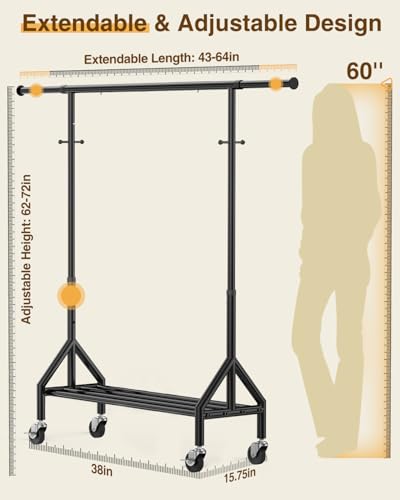 Heavy Duty Clothes Rack Load 520LBS