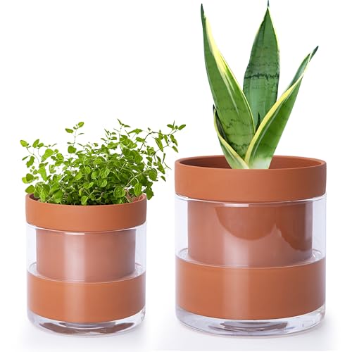 4 Inch 6 Inch Self Watering Planter Pots (2 Count)