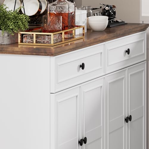 48" Farmhouse Sideboard Buffet Cabinet with 2 Drawers & 4 Doors