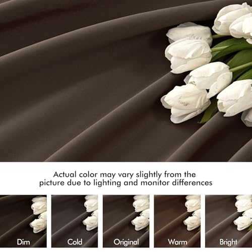 Chocolate Brown Back Tab Blackout Curtains 52x96 Inch Long 2 Panels (2 Count)
