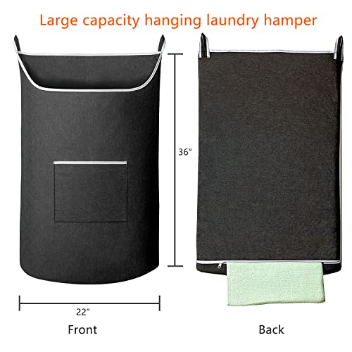 Black Hanging Laundry Hamper Bag