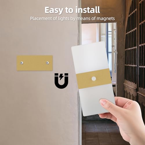2 Pack Motion Sensor Gold Wall Lights (2 Count)