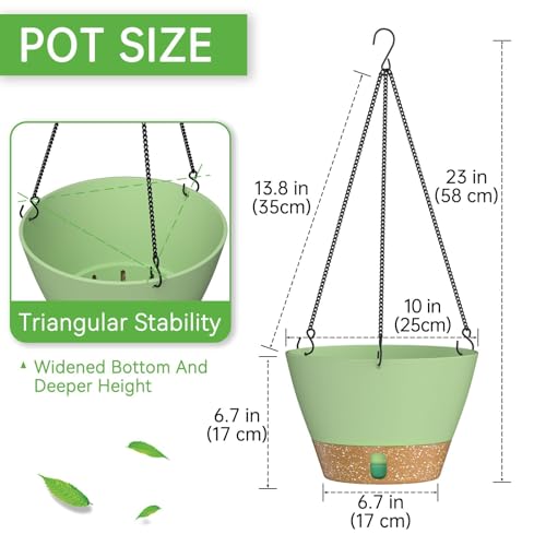 2 Pack 10 Inch Hanging Baskets for Plants Outdoor Indoor (72 Count)