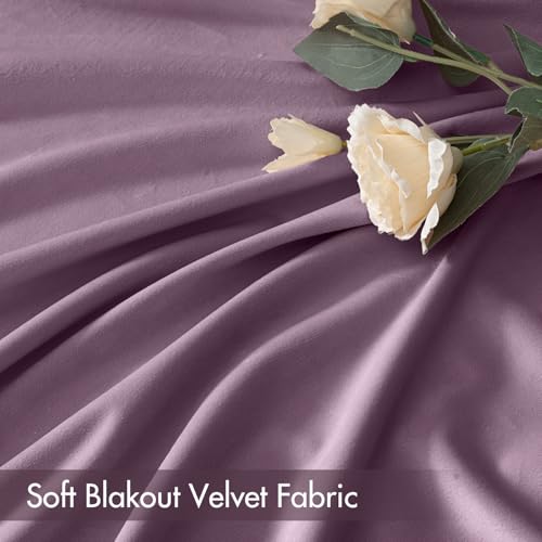 Lavender Blackout Velvet Curtains Drapes 96 Inch Long 52"x96" (2 Count)