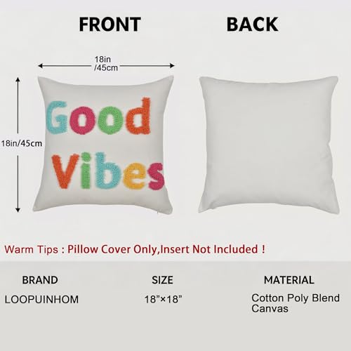 Boho Throw Pillow Covers 18*18 Spring Decorative Tufted Letters