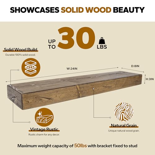 Floating Shelves 3 inch Thick for Wall Set of 2 (2 Count)