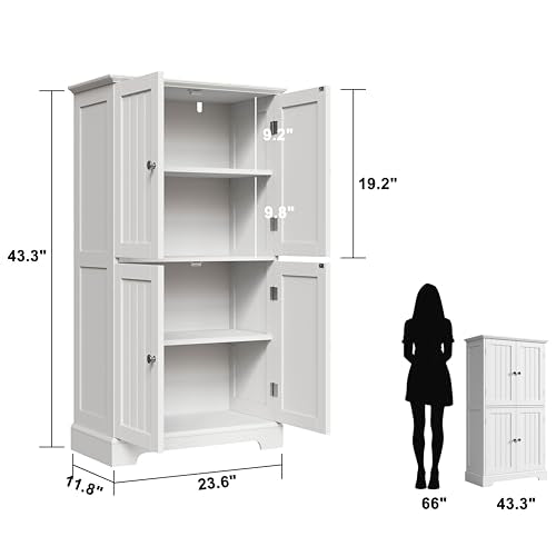 Bathroom Floor Cabinet with Adjustable Shelves