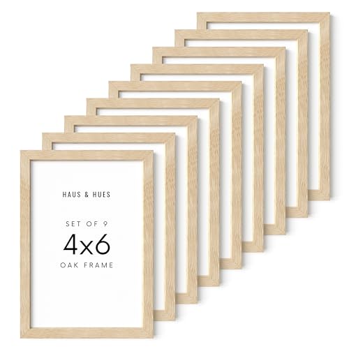Beige Oak Wood 4x6 Picture Frame (9 Count)