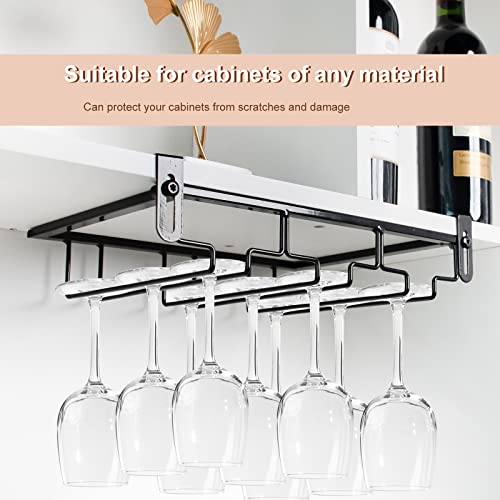 2Pcs Adjustable Wine Glass Rack Under Cabinet