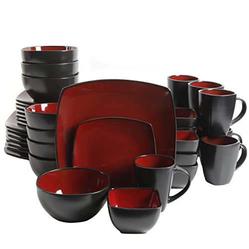 Soho Lounge Square Reactive Glaze Stoneware Dinnerware Set