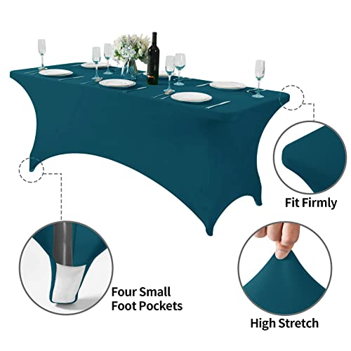 Spandex Table Cover for 6Ft or 4fT or 8ft Table Universal Fitted Stretch Tablecloth for Party