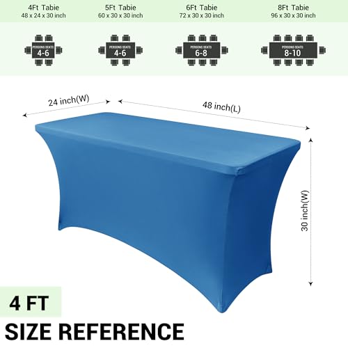 4ft Stretch Spandex Table Cover for Folding Tables (2 Count)