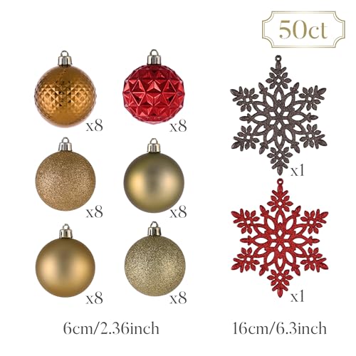 Christmas Tree Decorations Ornament Set (50 Count)