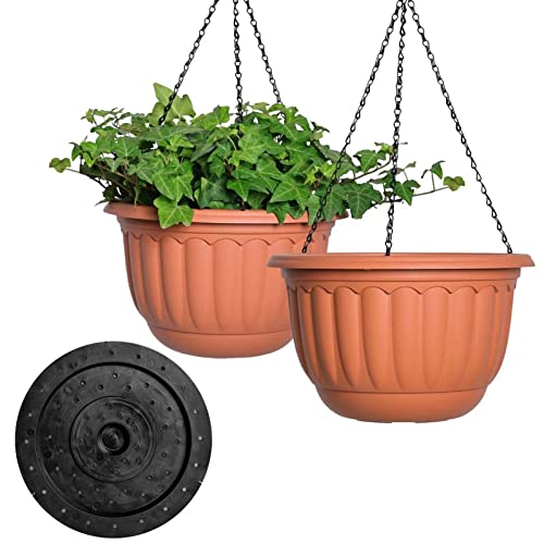 12 Inch Hanging Planters for Outdoor Plants (2 Count)