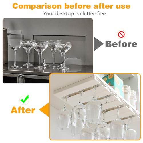 2 Pcs Wine Glass Holder Under Shelf or Cabinet Punch (2 Count)