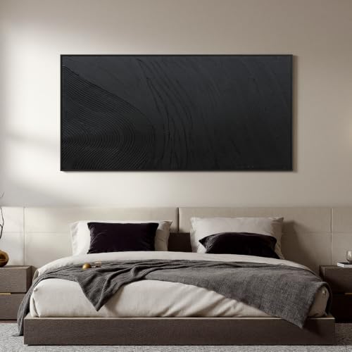 Large Black Abstract Wall Art Modern Hand