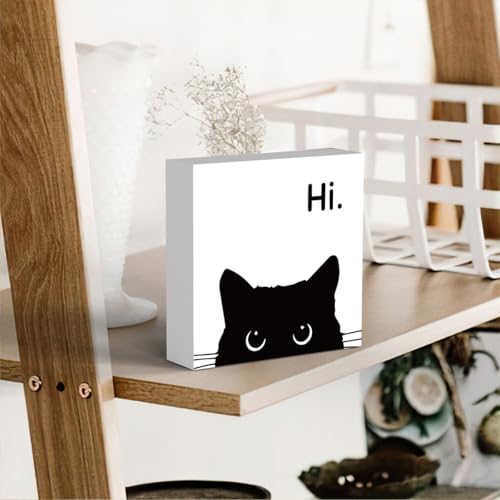 Black Cat Desk Decor
