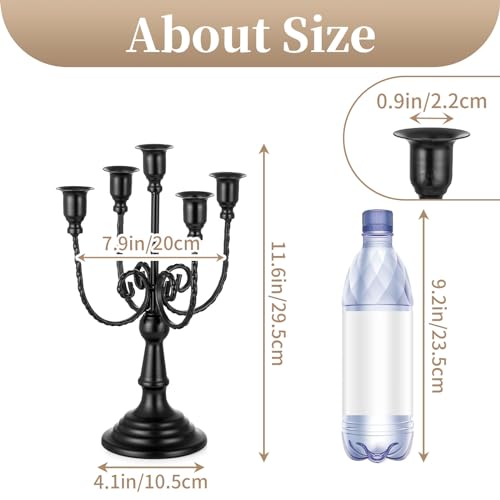 Black Candelabra Candle Holder for Halloween (2 Count)