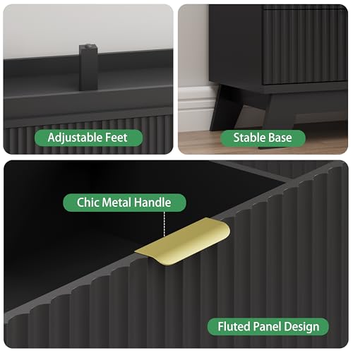 Fluted Dresser for Bedroom with 10 Drawers
