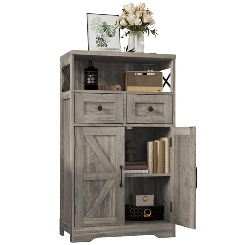 Farmhouse Storage Cabinet with Drawers and Shelf