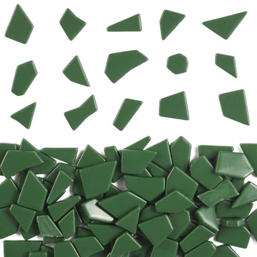 200g Green Glass Mosaic Tiles (7.05 Ounce)