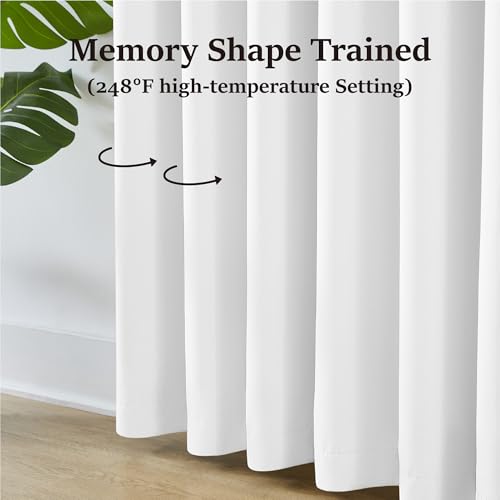 Pure White Pinch Pleated Curtains 84 Inches Long 2 Panels Set (2 Count)