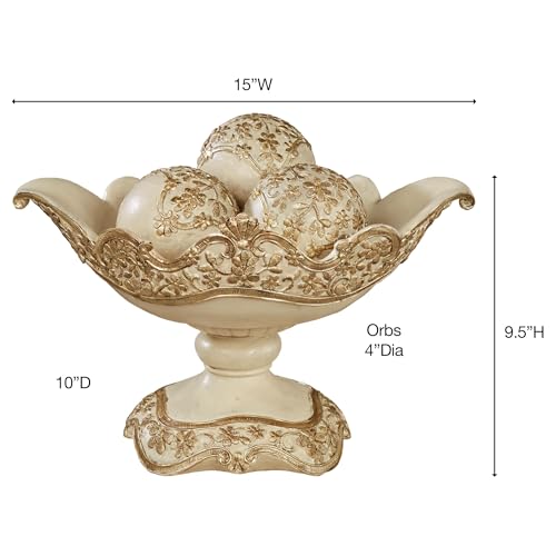 Floressa Decorative Centerpiece Bowl and Orbs