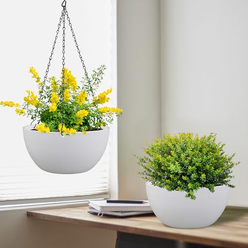 8 inch Small Hanging Planters for Indoor Outdoor Plants (2 Count)