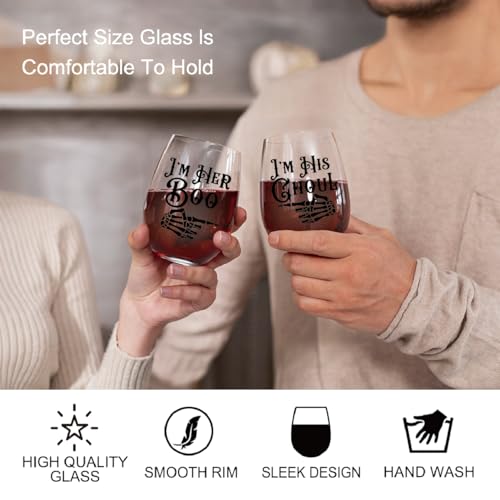 Skull Wine Glass 2 Piece with Gift Box