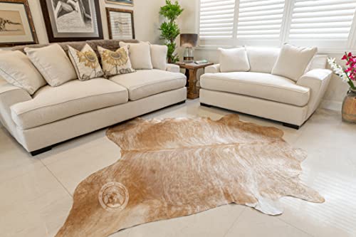 100% Genuine Palomino Beige Cowhide Rug