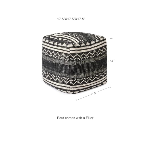 Pouf with Filler Cube Bean Bag Pouffe