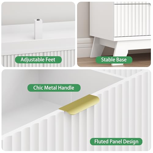 Fluted Dresser for Bedroom with 8 Drawers