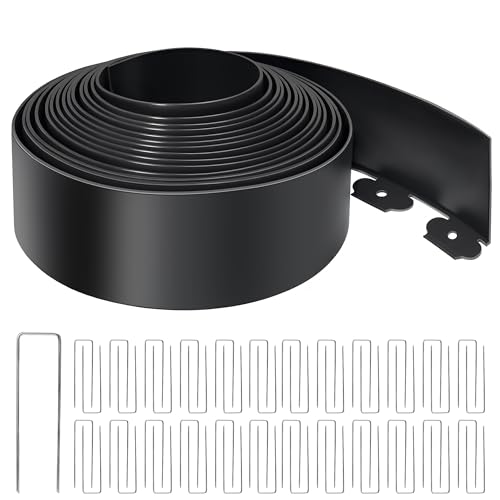 Landscape Edging 4 Inch Tall No Dig Garden Edging Border 33FT with 30 Metal Stakes