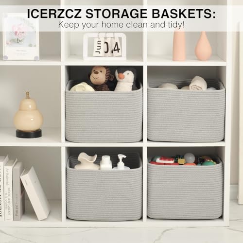 Storage Baskets for Organizing & Shelves (4 Count)