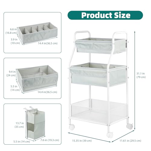 Rolling Utility Cart with Side Storage